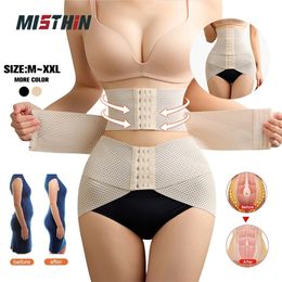 MISTHIN 3 in 1 Postpartum Recovery Belly Belt Body Shaper Tummy Girdle Corset Waist Trainer Bandage Slimming Modelling Sheath 240220