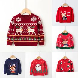 Pullover Fashion Xmas Sweaters Kids Winter Sweater Casual Elk Tree Printed Plover Baby Boys Girls Christmas Jumper 22 Styles Drop De Otrzu