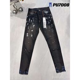 Marka Tasarımcı Erkek Denim Pantolon Moda Pantolon Düz Tasarım Retro Sokak Giyim Sıras Tıpkı Mor Kot Pantolon Joggers Pant Pantolon Washed 119