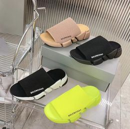 Tasarımcı Hız Örgü Terlik Büyük Boyu US12 13 Terlik Erkek Kadınlar Mektup Baskılı Moda Sandalet Plaj Sandal Erkek Terlik UNISEX DÜZ AYAKLARI BELENCIAGA