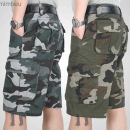 Men's Shorts Summer Cargo Shorts Men Camouflage Camo Casual Cotton Multi-Pocket Baggy Bermuda Streetwear HipHop Military Tactical Work Shorts 240226