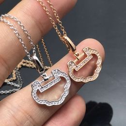 mcqeen designer Qeelins luxury Jewellery Chinese Style Fashion 925 Silver Plated Rose Gold Micro Inlaid Zircon New Product Hollowed Out Full Diamond Ruyi Necklace Col