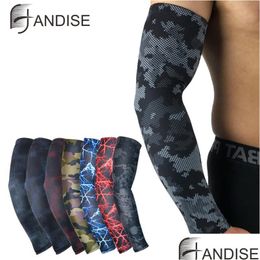 Sports Gloves Men Sun Cycling Sleeves Arm Warmers Breathable Quick Dry Uv Protection Camo Sleeve Lycra Running Cam Golf Ers Drop Del Dh6Sq