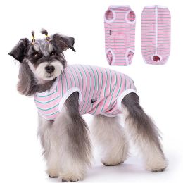 Rompers Recovery Suit for Dogs After Surgery Recovery Shirt Vest AntiLicking Dog Diaper Sanitary Panties for Male or Female Pup Stripes