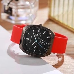 Wristwatches Fashion Women Watches Students Casual Quartz Watch Men Square Silicone Jelly Relogio Feminino Ladies Wrist