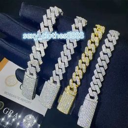 Customised 6mm 8mm 10mm 12mm Width Stainless Steel Iced Out Hip Hop Jewellery Cuban Link Chain Bracelet Men