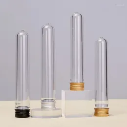 Storage Bottles 30Pcs Excellent Plastic Transparent Test Tubes With Aluminum Cap School Supplies Lab Equipments 25x140mm 3 Colors