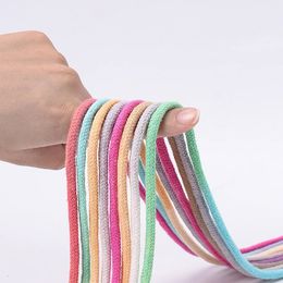 Round Shoelaces Rainbow Cotton Shoe Laces Running for Sneakers Casual Canvas Shoes Boots Shoestring Accessories 240223