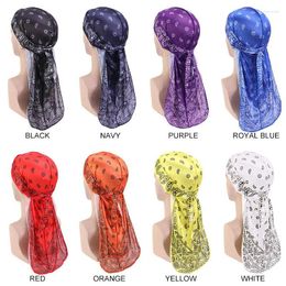 Berets Hair Accessories Silky Durag Bandanas Insect Print Hats For Women Men Long Tail Pirate Hat Waves Do Doo Du Rag Turban Headwear