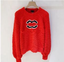 New women's red Colour Knitwear pink sweaters Vintage classic Style Loose and Versatile Sweater Coat for girls