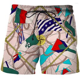 Men's Shorts 2024 Summer 3D Men Luxury Pattern Swimming Trunks Mens Funny Gold Chain Beach Pants Fashion Male Swimsuit