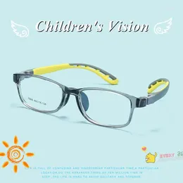 Sunglasses Frames Clear Grey Square Optical Glasses Frame Kids Silicone Girls Boy For Child Accessories Purple Blue Double Colour Designer