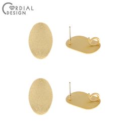 Stud Cordial Design 100pcs 12*18mm Jewellery Accessories/oval Shape/earrings Stud/jewelry Findings & Components/diy Making/hand Made