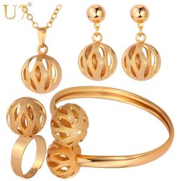 Necklaces U7 Unique Design Ball Pendant Set Wholesale Gold/sier Colour Trendy Party Bridal Jewellery Sets for Women S579