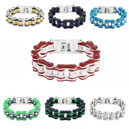 Bracelets Punk Stainless Steel Bike Chain Bracelet Mens Bangle Link Chain Motorcycle Bicycle Style Bracelets Fashion Jewellery