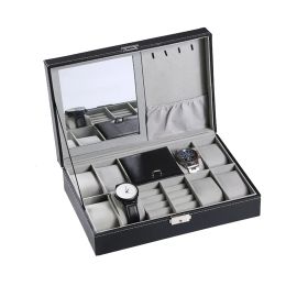 Necklaces Protable PU Leather Watches Organizer Jewelry Earrings Rings Necklace Storage Box Display Collection for CASE