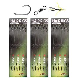 Fishhooks 18Pcs=3Packs Carp rigs fishing kit Braided leader line Carp fishing hooks 2# 4# 6# 8# Carp riggs Fishing Tackle