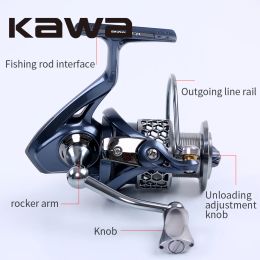 Reels 2016 Kawa New Spinning Fishing Reel Light2000 3000 4000 5000 Series Wheel 9+1 Bearing Graphite Body Metal Spool Alloy Knob