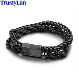 10 Inches Heavy Chain Link Stainless Steel Men's Bracelet For Men Mens Bracelets & Bangles Biker Jewellery Bracelet Male Punk 2321M