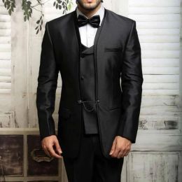 Suits 3 Piece Italian Wedding Tuxedo with Double Breasted Waistcoat Black Formal Men Suits Elegant Male Fashion Blazer Pants 2023