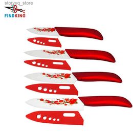 Kitchen Knives FINDKING Kitchen ceramic knife with flower laser printed High sharp quality Knives Set tools 3 4 5 6 Kitchen tools healthy life Q240226