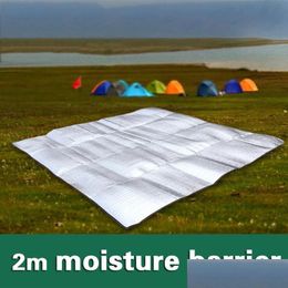 Outdoor Pads Waterproof And Moisture-Proof Aluminum Film Mat Cam Tent Double Picnic Supplies Drop Delivery Sports Outdoors Hiking Dhedl