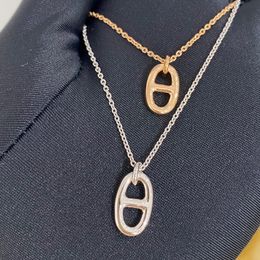 V gold luxury quality pendant necklace in 18k rose gold plated and platinum Colour for women party engagement Jewellery gift with box310S