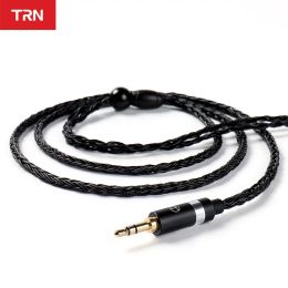 Accessories TRN T2 s 16 Core Silver Plated HIFI Upgrade Cable 3.5mm Plug 0.75MM Connector For TRN VX M10 BA5 ST1 KZ ZSX ZS10 PRO ZAX CCA C12