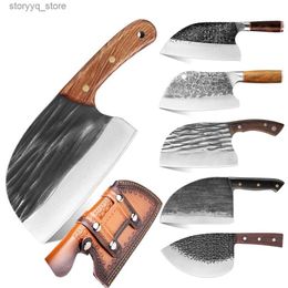 Kitchen Knives XITUO Superior Professional Handmade Forged Carbon Steel Chef Kitchen Slicing Chopping Kitchen Knife Traditional Cooking Tools Q240226