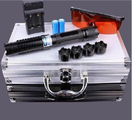 NEW Most Powerful Military 500000m 450nm High Power Blue Laser Pointer Light Flashlight Wicked LAZER Torch Hunting Camping Si7003966