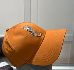 Luxury Baseball Ball Sun Caps for Women Designer Orange Seahorse Embroidery bone Curved visor Casquette Snapback Cap Hip hop Streetwear Hat Lovers Gifts