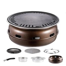 Camping Grill Stove Multifunctional Tabletop Smoker Portable Barbecue Household Charcoal for Outdoor 240223