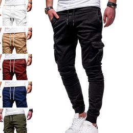 Men Casual Sports Pants Sweatpants Male Hip Hop Harem Pencil Pants Trousers Size S-3XL 240220