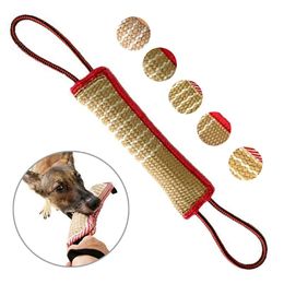 Dog Biting Pillow Tug Stick Hemp Training Chewing Durable Linen Molar Clean Teeth Interactive Toys Outdoor 2 Rope Pets Supplies 240220