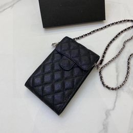 Nuova borsa per telefonare a cavo sacca di lusso in pelle caviale hardware argento sacca da traversa da donna di alta qualità Populano borsa di moda con borsa di moda