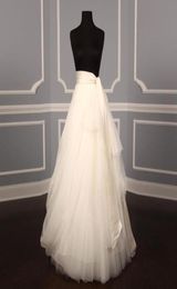 Skirts Custom Made Tulle Wedding Skirt High Waist Vintage Ivory Ribbon Long 2021 Saia Faldas Jupe Bridal Gown4754427