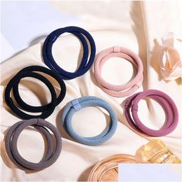 Hair Rubber Bands Ins Style Women Girls Ponytail Hair Holder Elastic Rubber Band For Kids Colorf Ties Pearl Charm With Rope Dhgarden Dhhf1