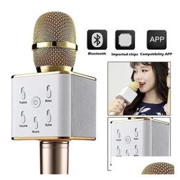 Karaok Player Q7 Handheld Microphone Bluetooth Wireless Ktv With Speaker Mic Microfono Loudspeaker Portable Karaoke Drop Delivery El Dhxpf