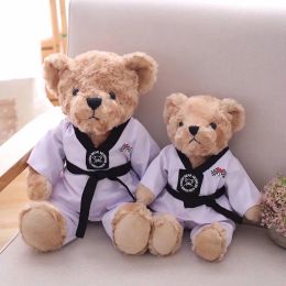 Products PP Cotton Filling Taekwondo Bear Kids Children Plush Doll Toys Taekwondo Suits Club Souvenirs Taekwondo Lovers Cuddle Doll Suits