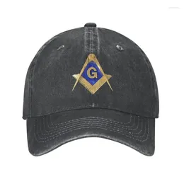 Ball Caps Classic Cotton Gold Square Compass Masonic Freemason Baseball Cap For Men Women Adjustable Freemasonry Mason Dad Hat Performance