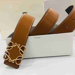 Belts Classic Vintage Double-sided Lychee Grain Belt Fashion Men Women Smooth Buckle Jeans Casual Belt Width 3.8cm Luxury Designer Belts 240226