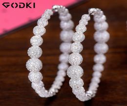 GODKI Luxury Disco Ball Design Cubic Zirconia Statement Hoop Earrings For Women Wedding DUBAI Earrings Jewellery Accessories 2103232480366