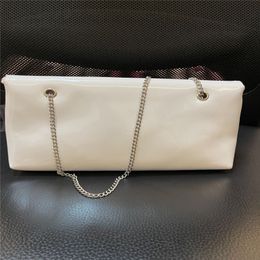 Classic style Cosmetic Bags White and pink PU Coat of paint chain Bag women handbag Cosmetic Makeup Storage Case VIP gift bag278N