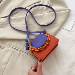 New Fashion Matte Patchwork Crossbody Bags for Women Chains Strap Shoulder Bag Lady Small Flap Ladies Handbags Thick Chain277k