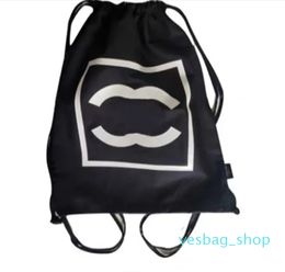 Designer Women's Fashion Black White CanvasClassic Logo Printed Backpack Large Capacity Shopping Bag Single Shoulder Bag Beach Portable Environmental Bag