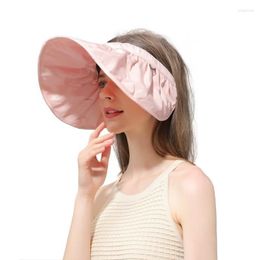 Bandanas Foldable Empty Top Shell Hat 2 In 1 Headband Visors For Women Wide-Brim Beach Fishing With -Hole212n