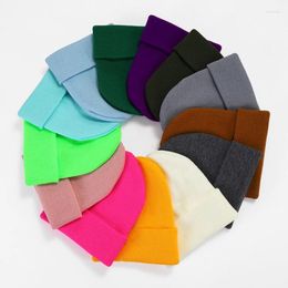 Berets Fashion Light Plate Multi-colour Knitted Cap Solid Colour Outdoor Cold Men And Women Models Warm Ear Protection