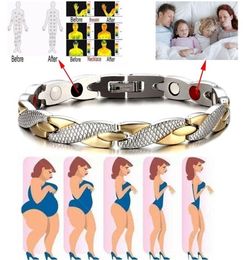 Dragon Design Tourmaline Magnetic Health Energy Bracelet Unisex 4 Colours Stainless Steel Bracelet3570573