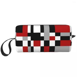 Cosmetic Bags Geometric Fantasy Red Black Makeup Bag Pouch Men Women Abstract Toiletry Accessories Organiser