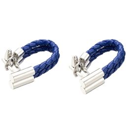 Blue Leather Chain Cufflinks Healthy Cuff Link Weaving Cuffs Button Gemelos Men Jewelry 5pairs Drop 217p
